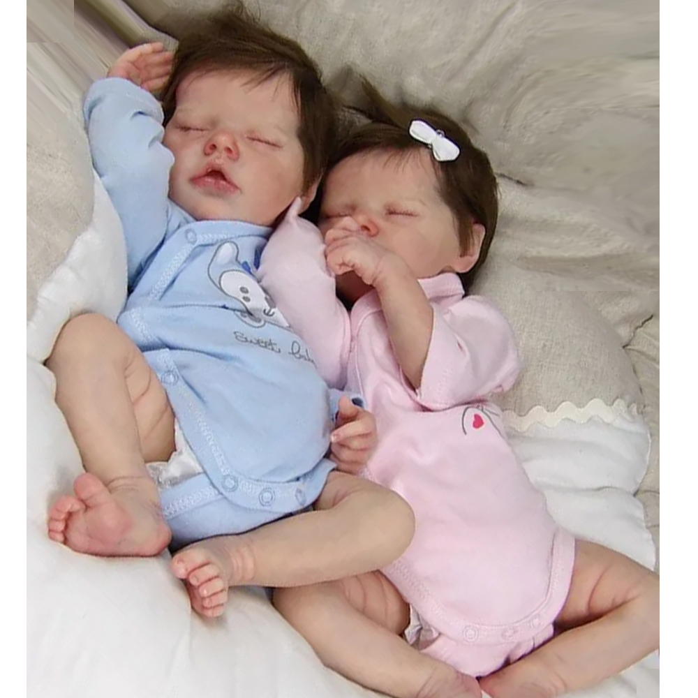 17" Reborn Twins BabyDolls Romana and Rosalía - Girl