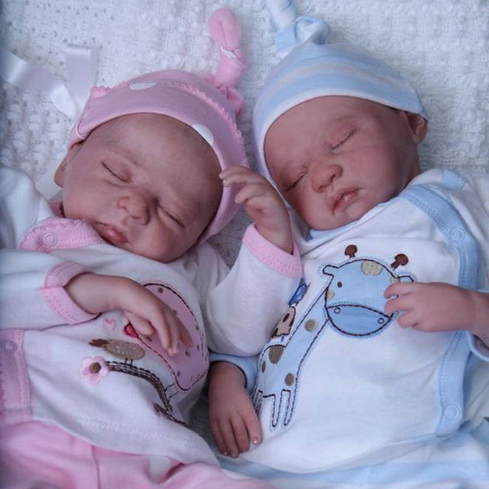 17'' Lifelike Realistic Twins Sister Katelyn And Cameron Reborn Baby 