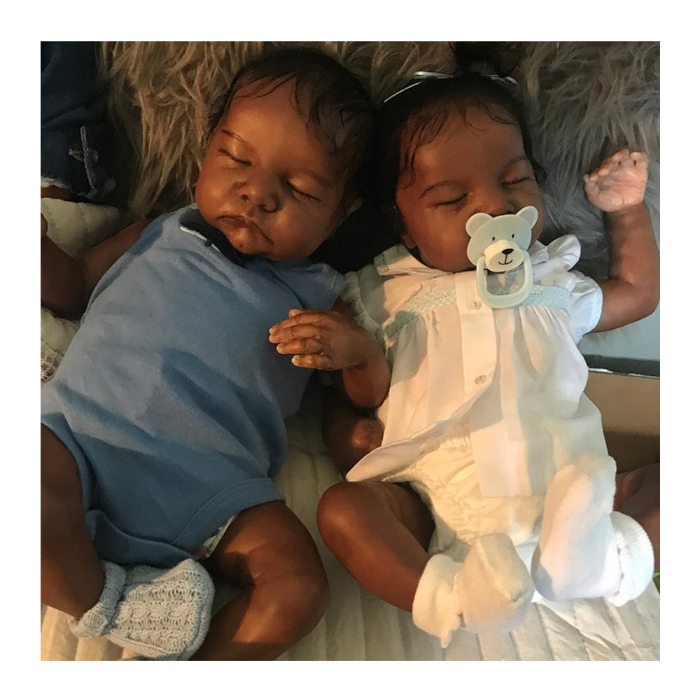 18'' Reborn Twins  African American Baby Dolls - Levi Series