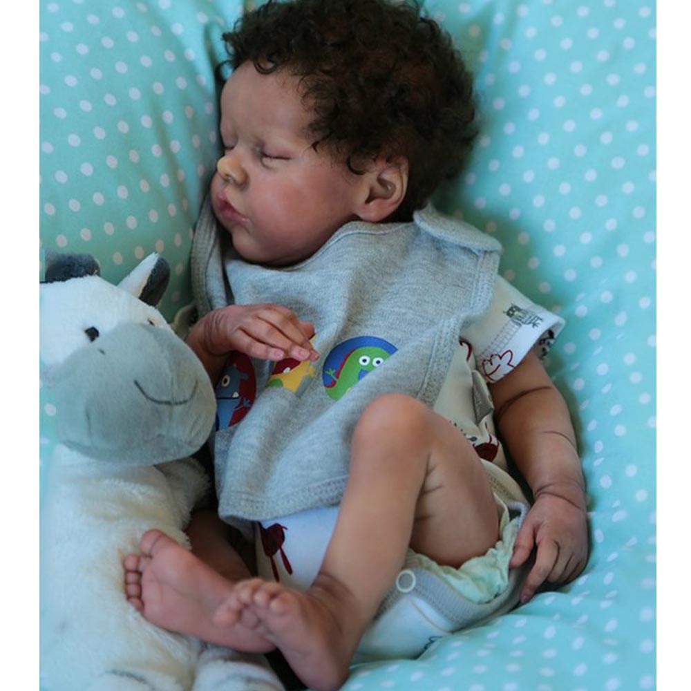 17"  African American Reborn Baby Doll Charles  - Boy