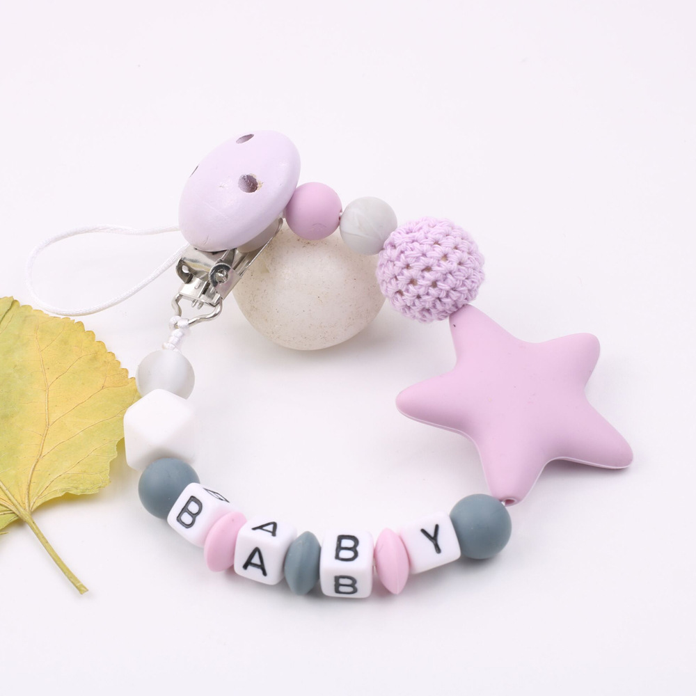 Cute Silicone Pacifier Chain With Star