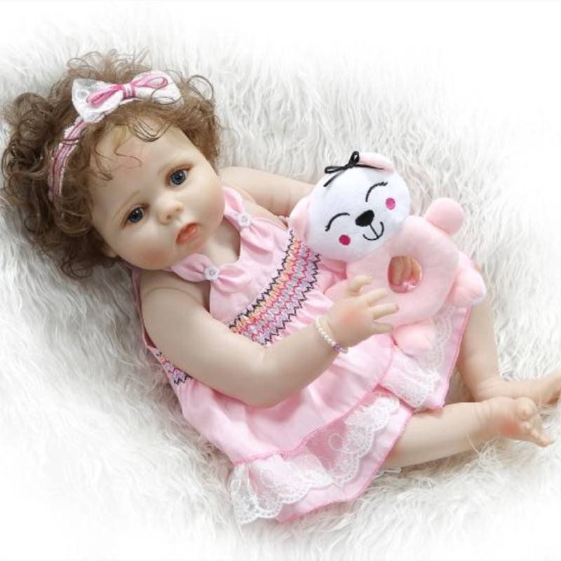 56cm Full Body Silicone Reborn Baby Doll Toy For Girl 22 Inch