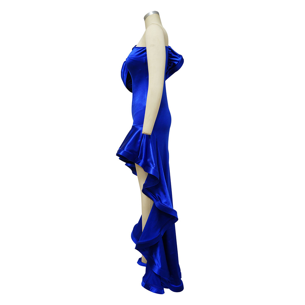 Oblique Collar Asymmetric Short Sleeve Floor-Length Fall Women's Dress