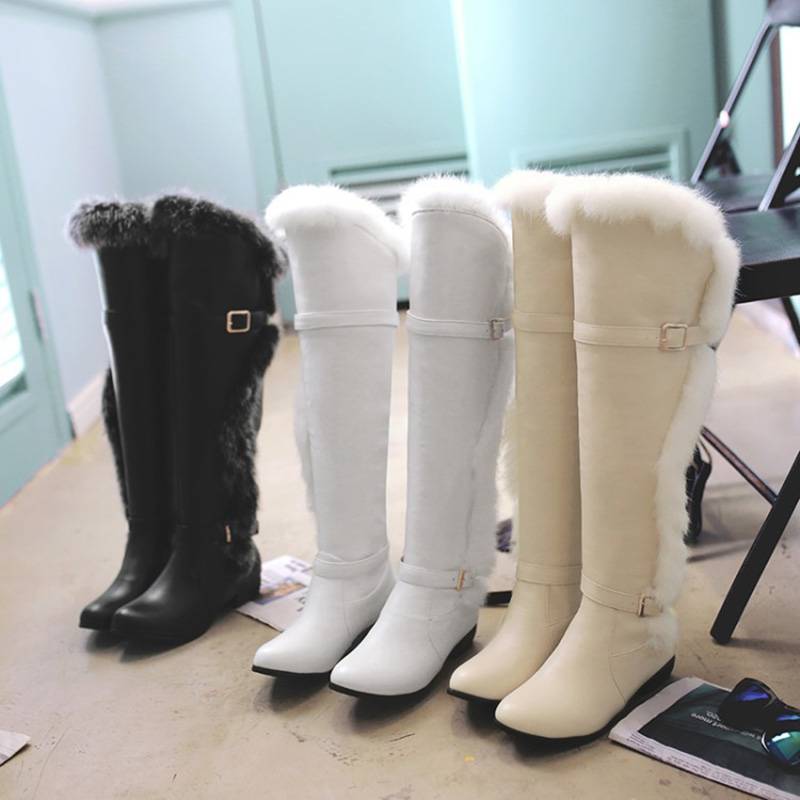 Round Toe Hasp Plain Casual Boots