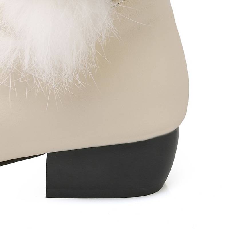 Round Toe Hasp Plain Casual Boots