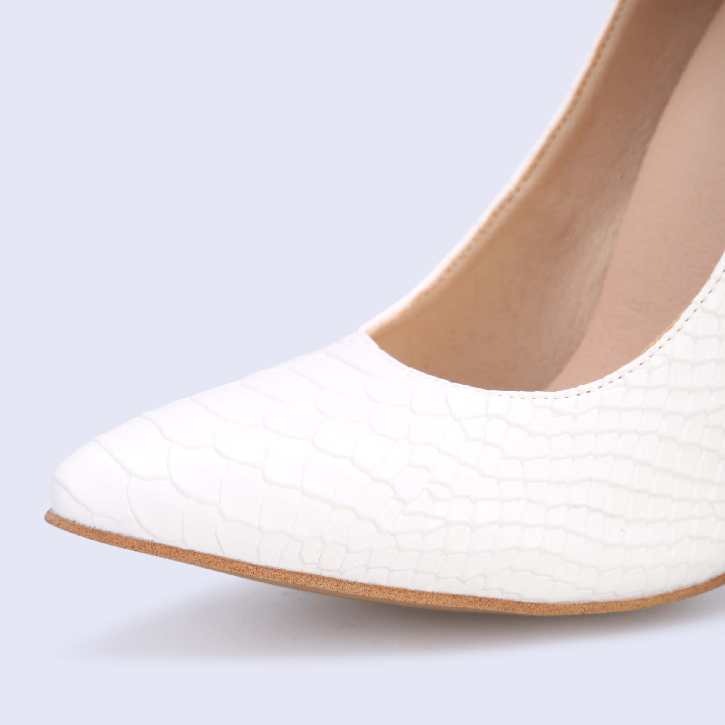 Alligator Pattern Slip-On Cone Heel Pointed Toe Plain Thin Shoes