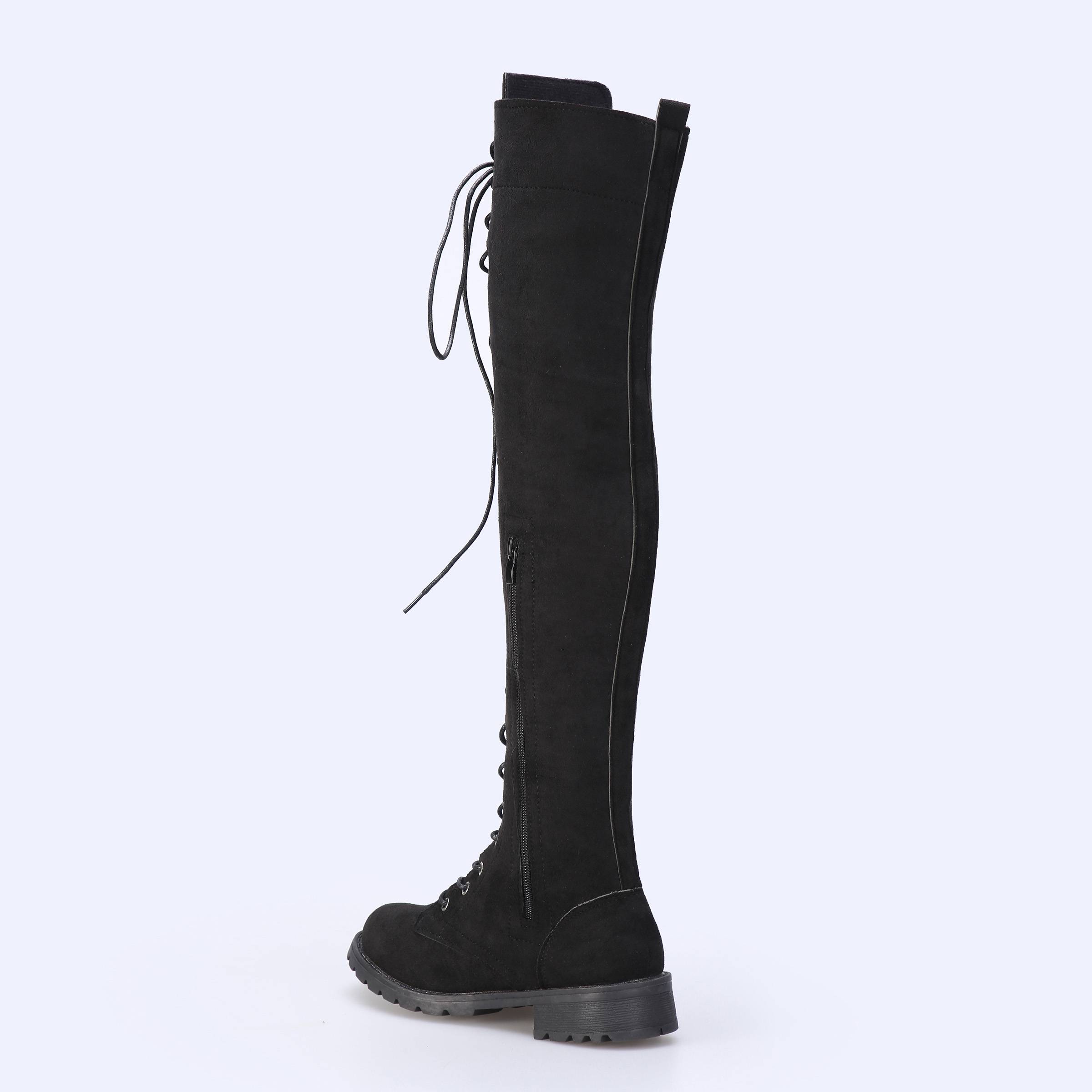 Block Heel Plain Side Zipper Round Toe Casual Boots