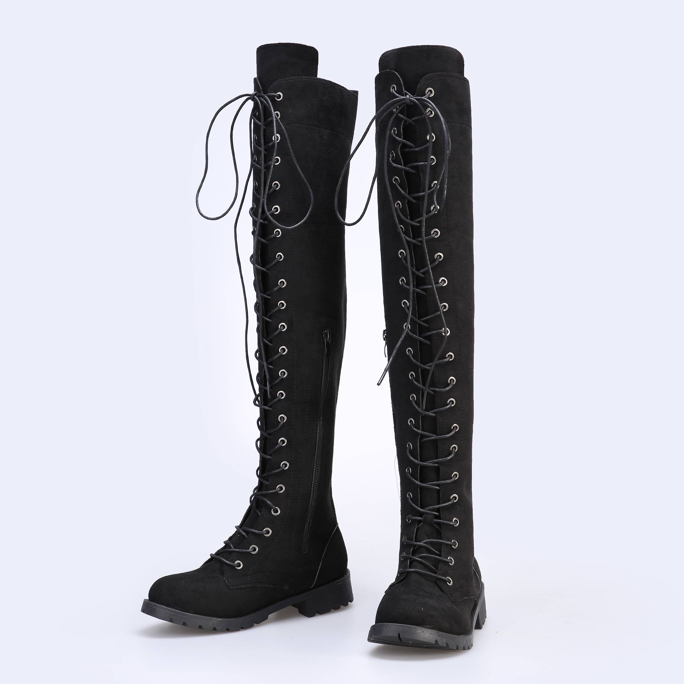 Block Heel Plain Side Zipper Round Toe Casual Boots