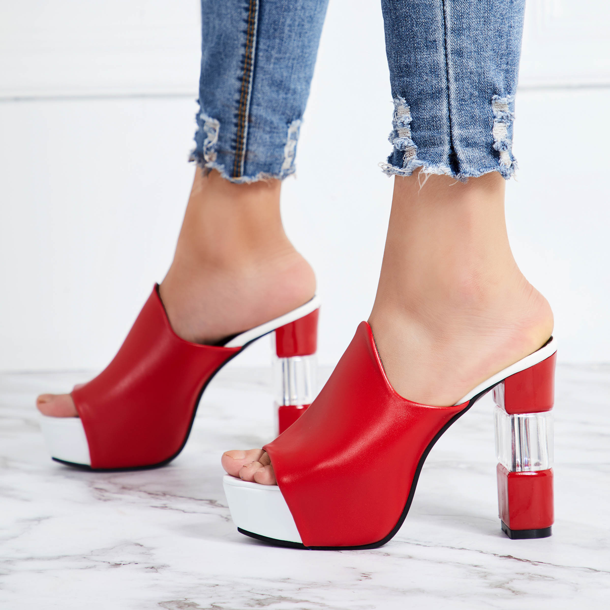 Platform Slip-On Flip Flop Chunky Heel Casual Slippers