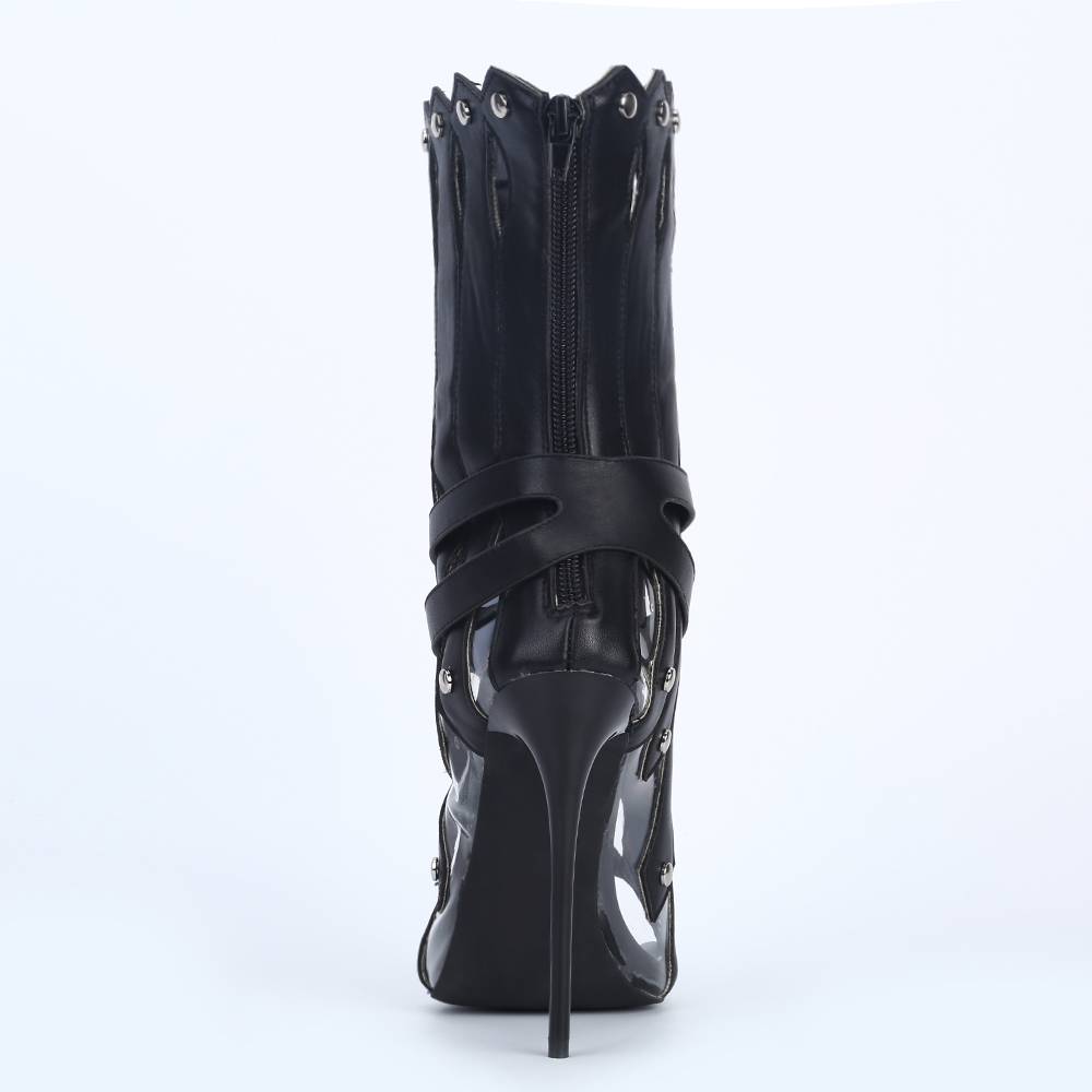 Slip-On Stiletto Heel Open Toe Hollow Sandals