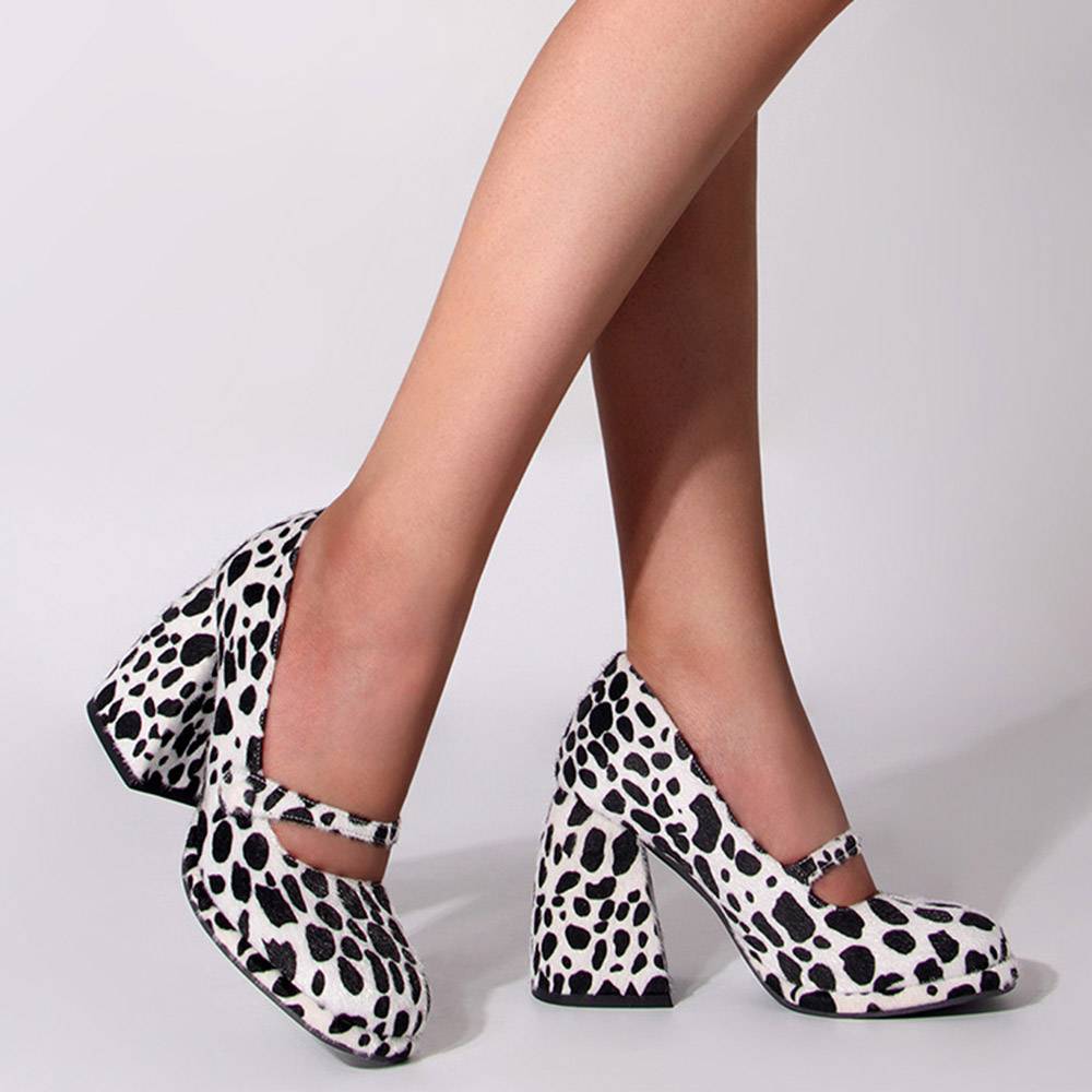Buckle Square Toe Chunky Heel Buckle Western Thin Shoes