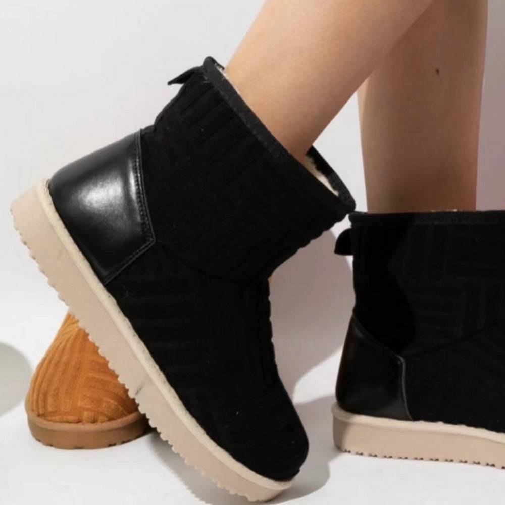 Flat With Round Toe Slip-On Plain Casual Boots