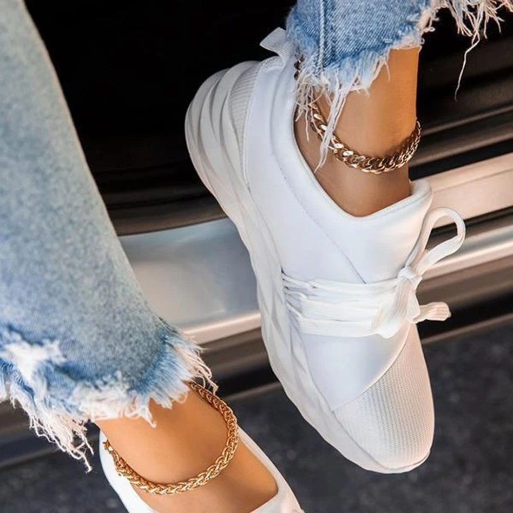 Slip-On Lace-Up Round Toe Casual Sneaker Shoes