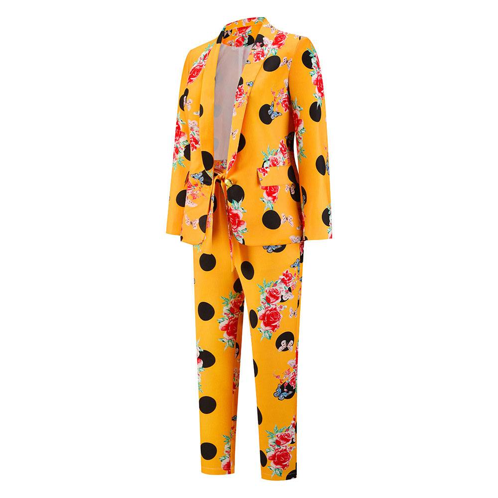 Print Blazer Fashion Ankle Length Women's Suit