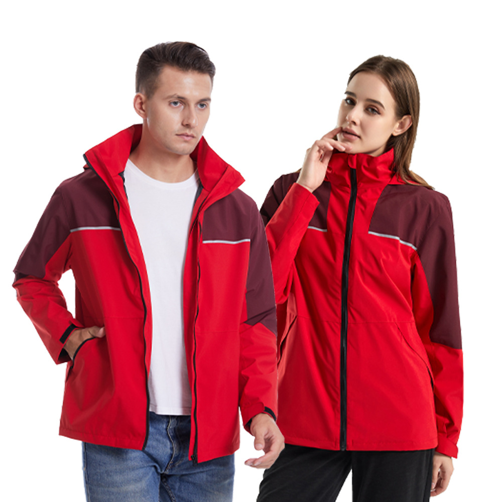 Camping Patchwork Windproof Polyester Two-Piece Suit Unisex Tops