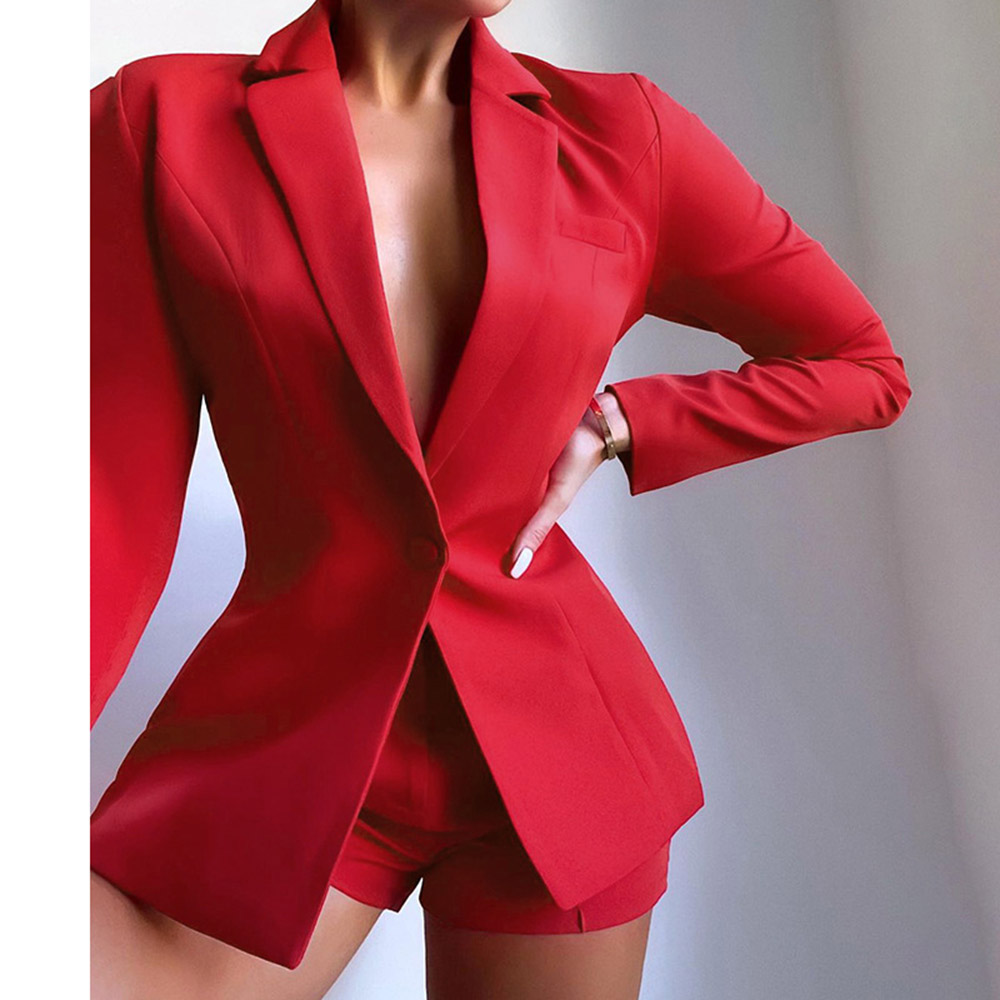 Button Fashion Blazer Long Sleeve Women's Suit
