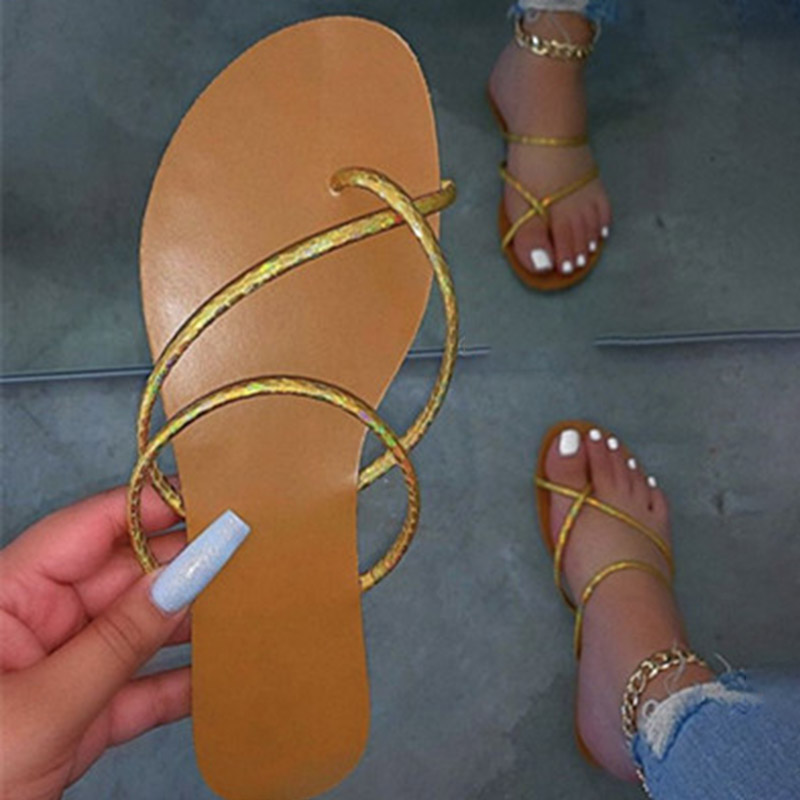 Slip-On Cross Flat With Rubber Slippers