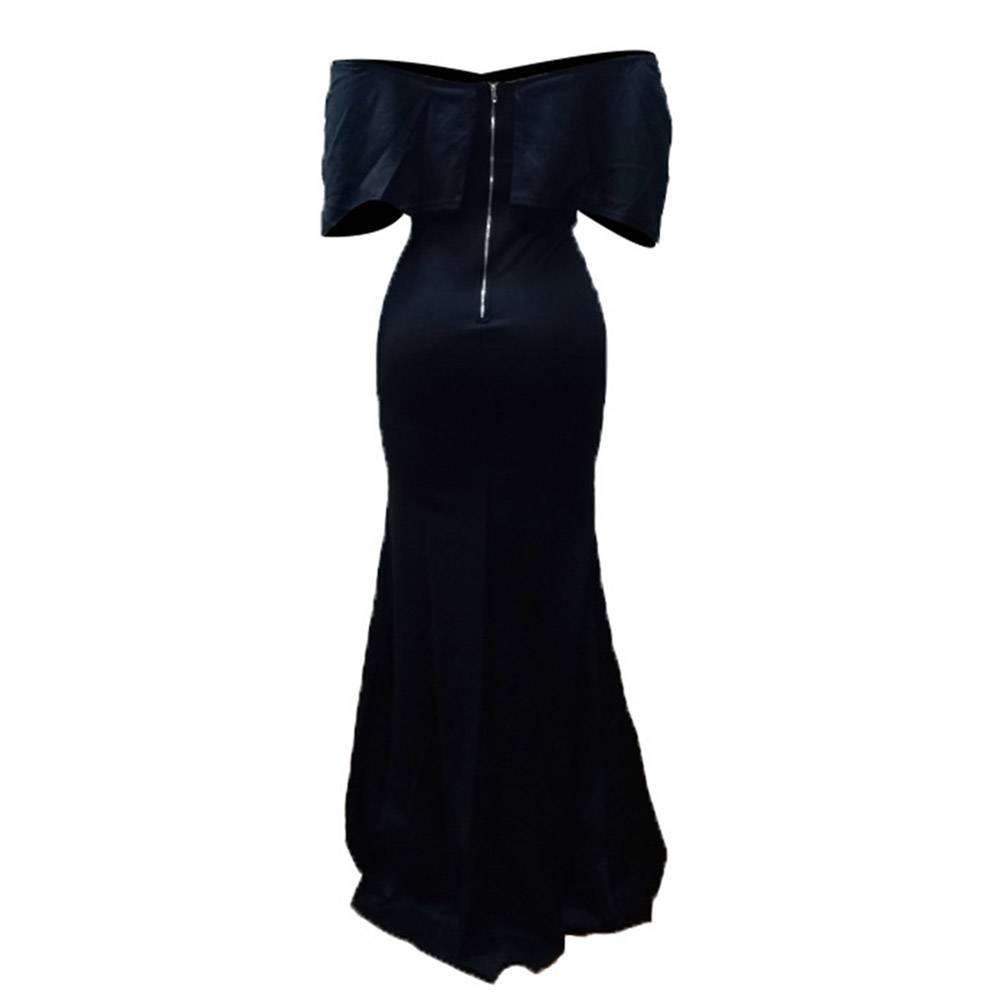 Off Shoulder Floor-Length Three-Quarter Sleeve Pullover Women's Dress