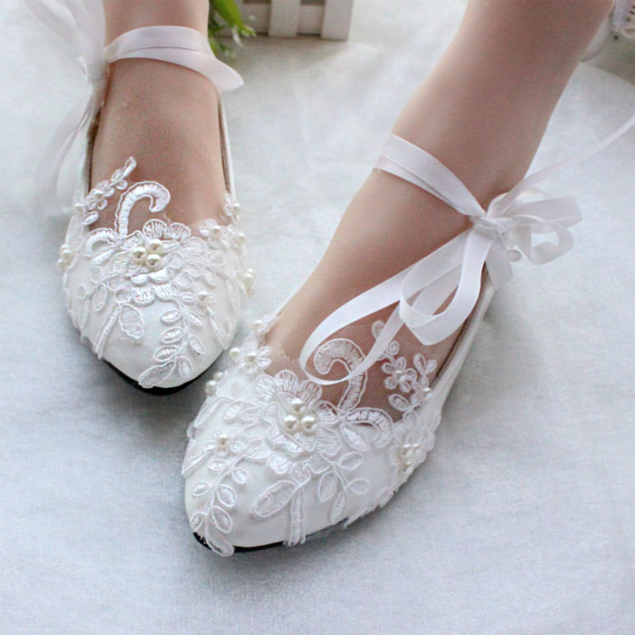 Flat With Lace Pointed Toe Slip-On Princess Thin Shoes
