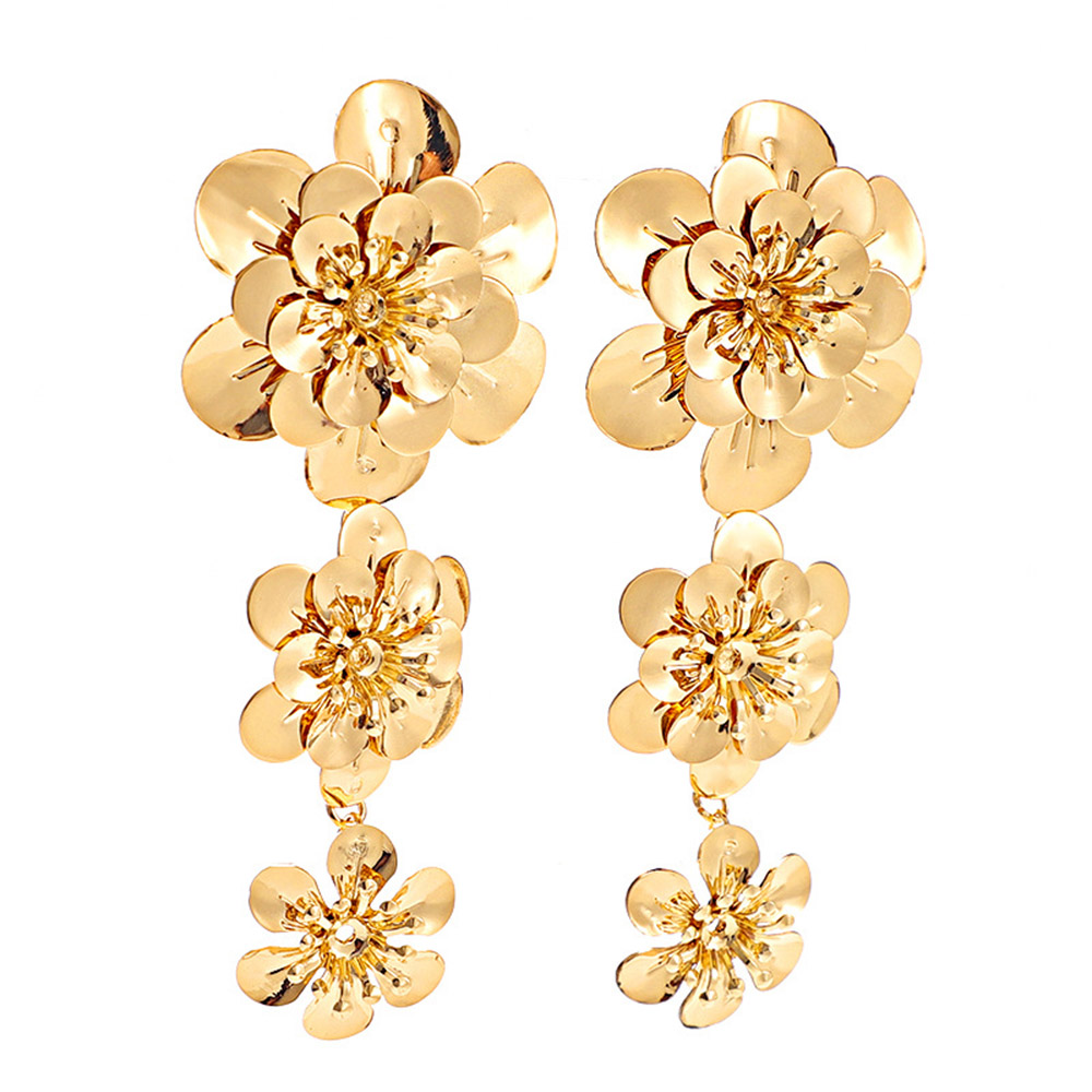 E-Plating Alloy Floral Ethnic Prom Earrings