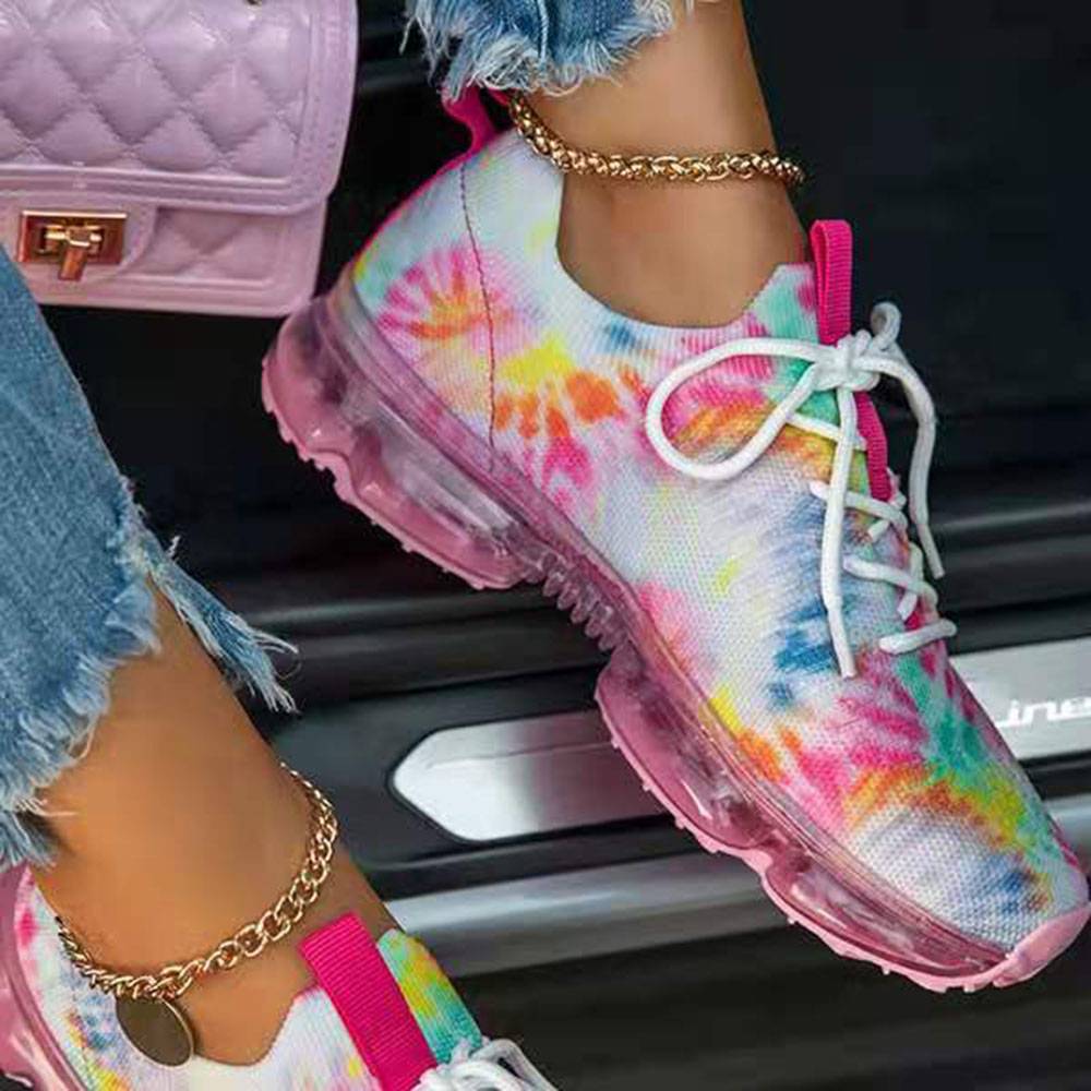 Lace-Up Round Toe Low-Cut Upper Cross Strap Flat With Sneakers