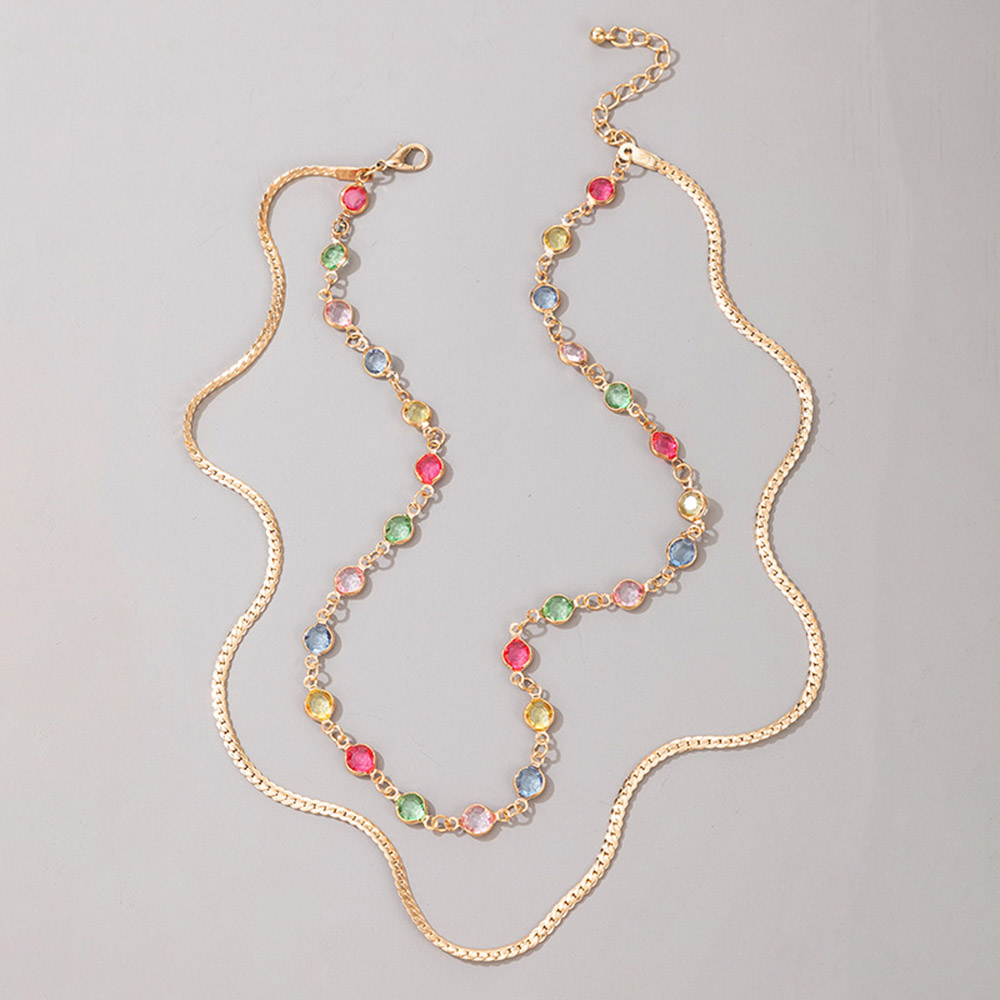 Geometric European E-Plating Chain Necklace Female Necklaces