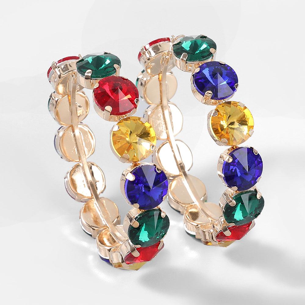 Geometric European Alloy Diamante Party Earrings