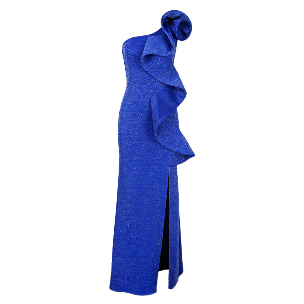 Asymmetric Floor-Length Short Sleeve Plain Women's Dress