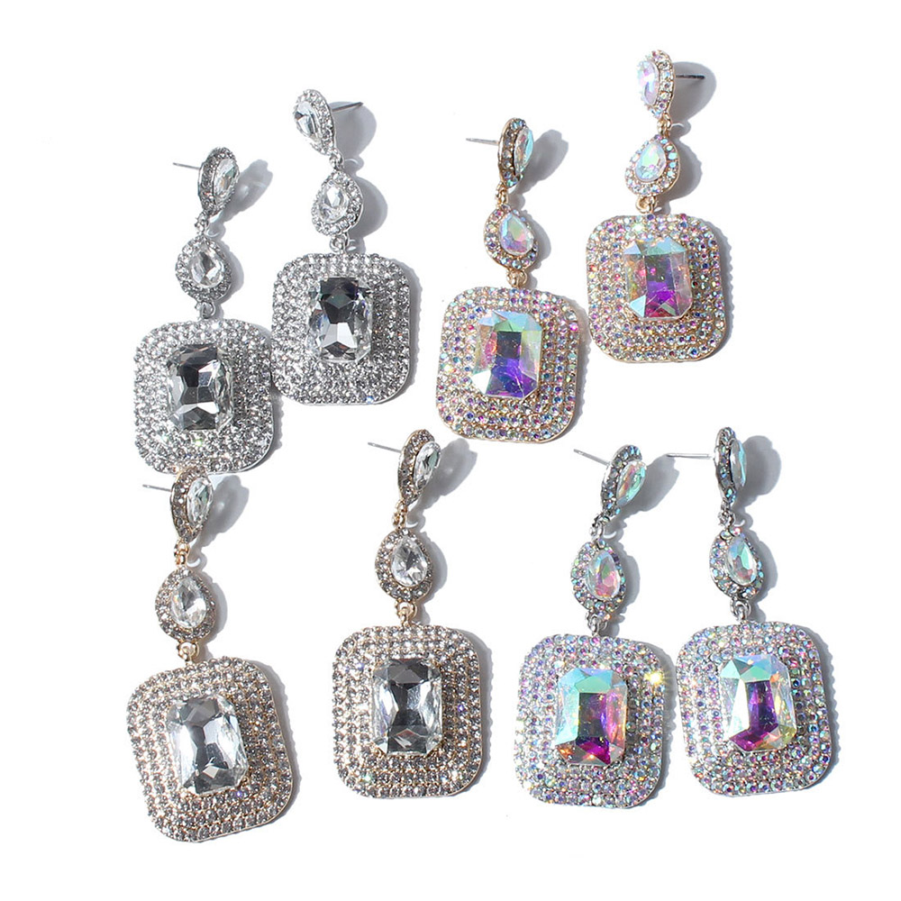 Diamante Alloy Korean Geometric Birthday Earrings