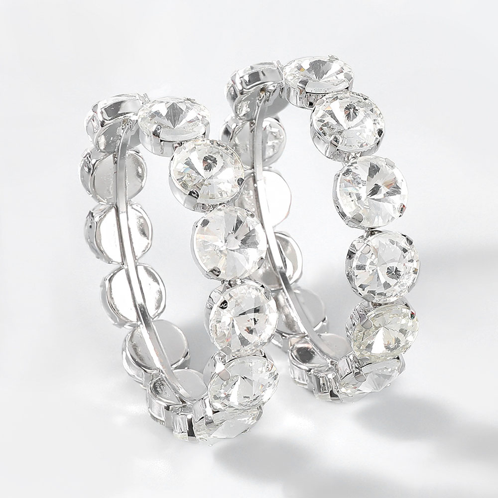 Geometric European Alloy Diamante Party Earrings