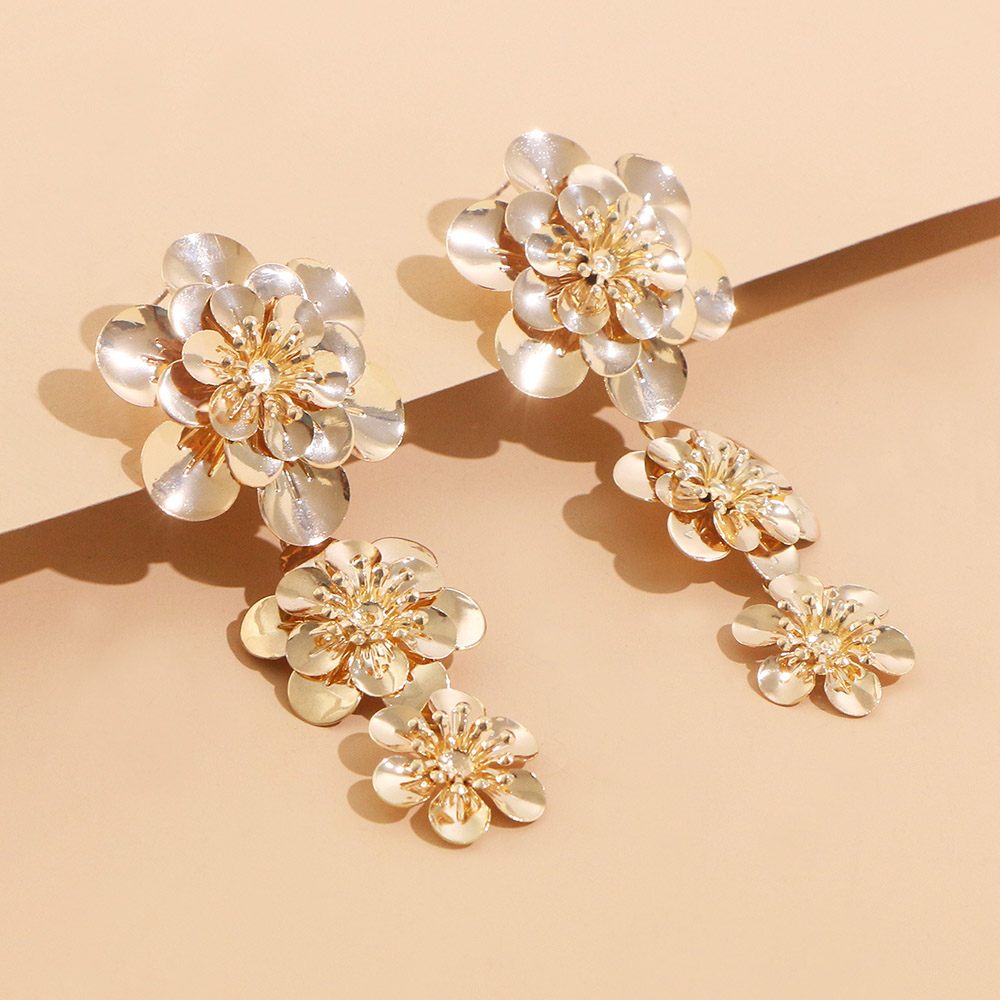 E-Plating Alloy Floral Ethnic Prom Earrings