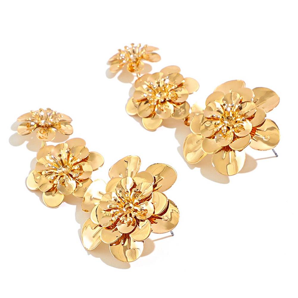E-Plating Alloy Floral Ethnic Prom Earrings
