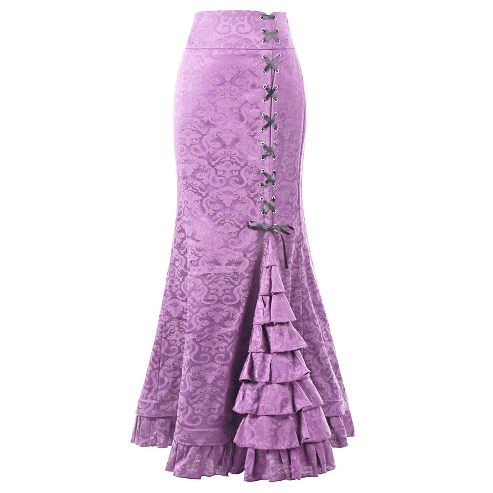 Plain Lace-Up Ankle-Length Mermaid Fashion Women's Skirt
