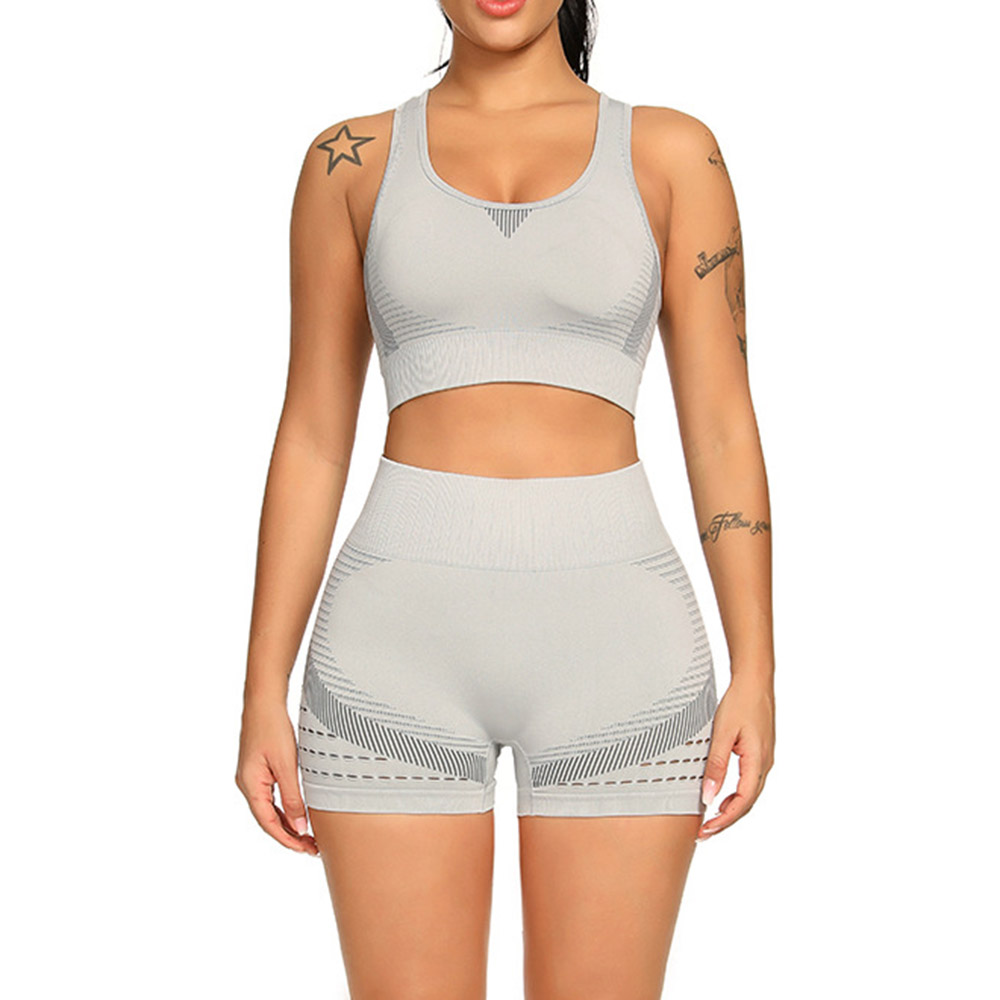 Color Block Polyester Anti-Sweat Yoga Sleeveless Clothing Sets