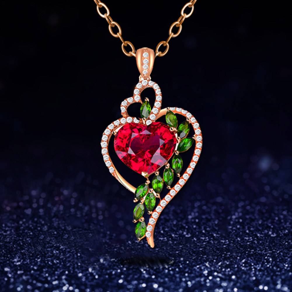 Heart-Shaped E-Plating Pendant Necklace European Female Necklaces