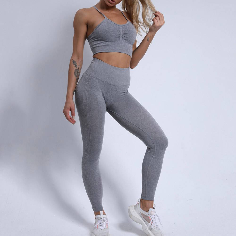 Solid Nylon Sleeveless Running Clothing Sets