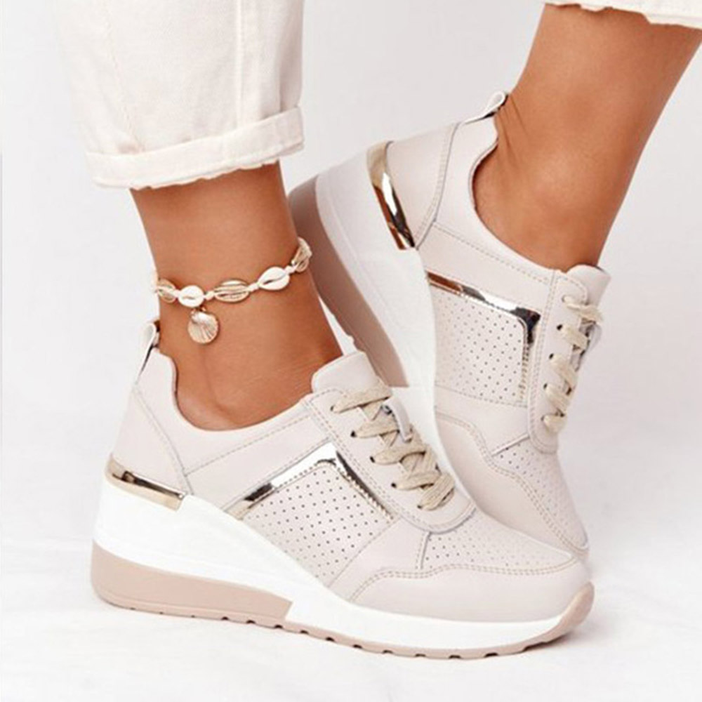 Cross Strap Lace-Up Low-Cut Upper Round Toe PU Sneakers