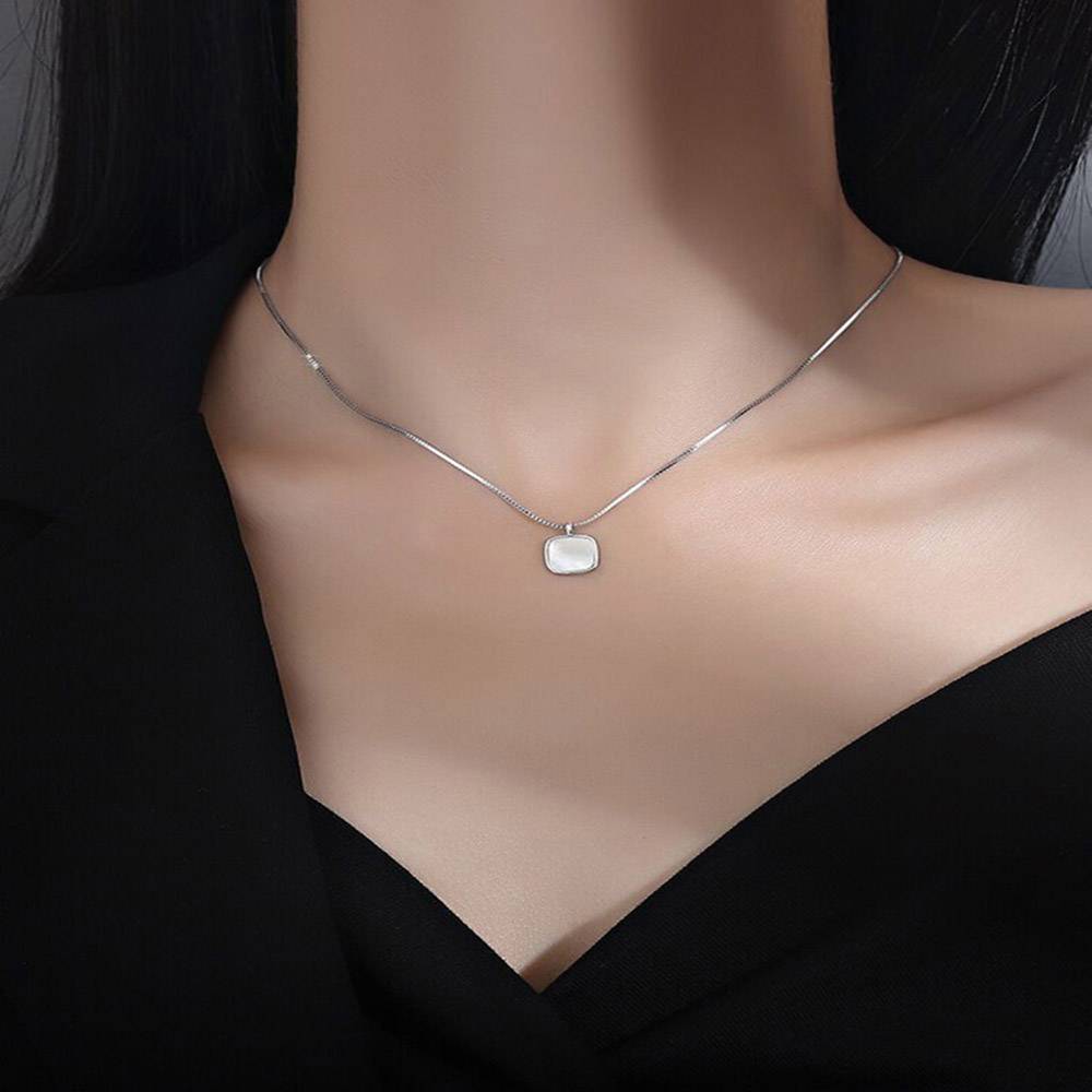 Korean Geometric E-Plating Pendant Necklace Female Necklaces