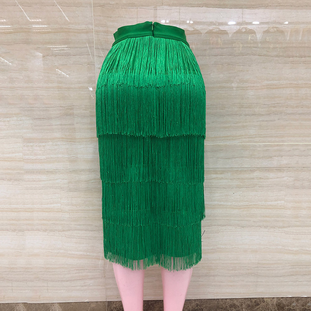 Tassel Plain Bodycon Mid-Calf Fashion Women's Skirt