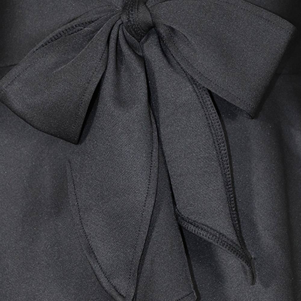 Lace-Up Puff Sleeve Plain Half Sleeve Women's Blouse