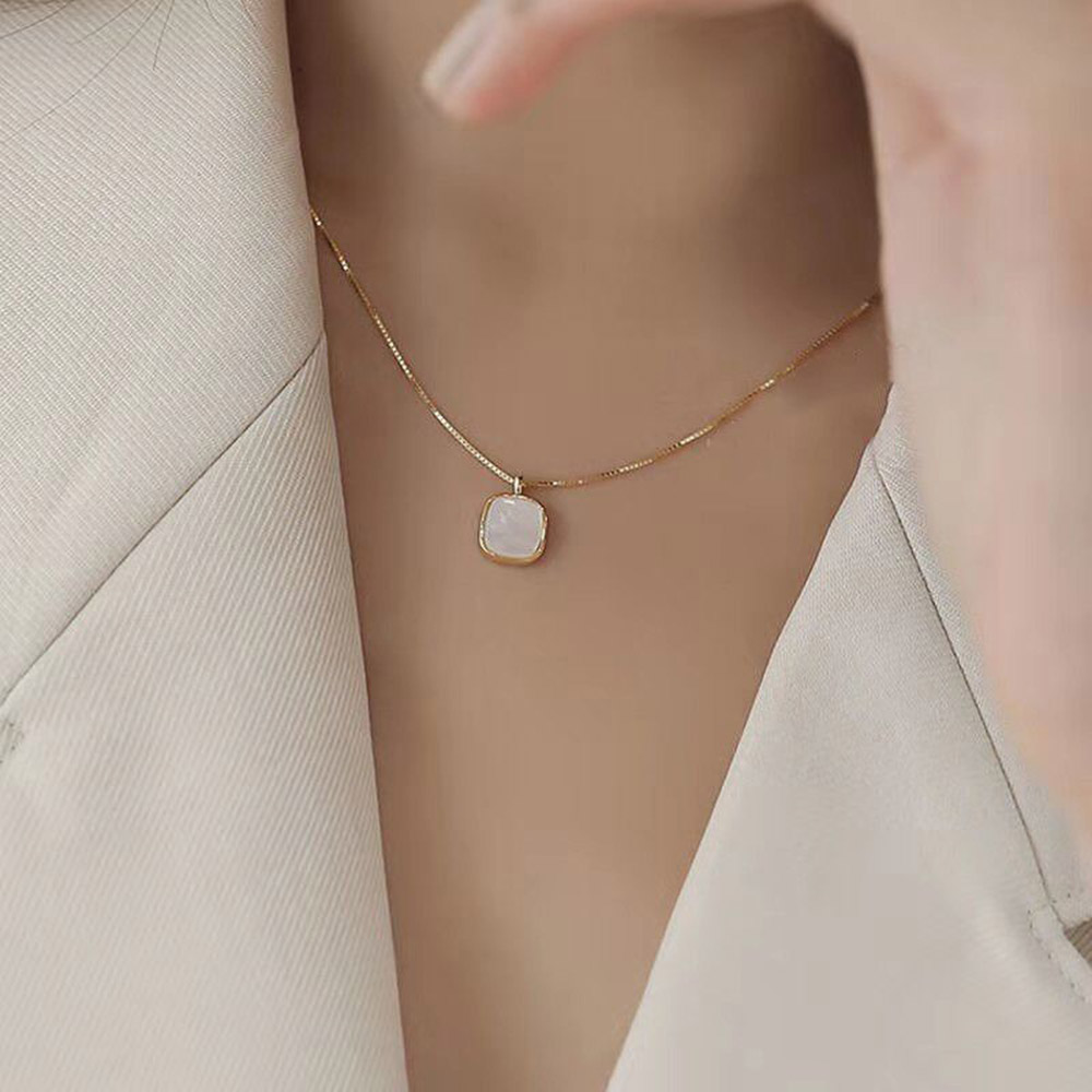 Korean Geometric E-Plating Pendant Necklace Female Necklaces