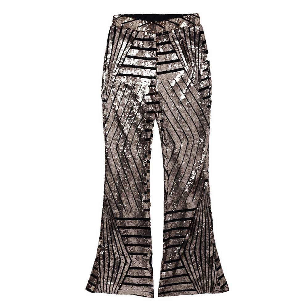 Sequins Slim Full Length Women's Casual Pants