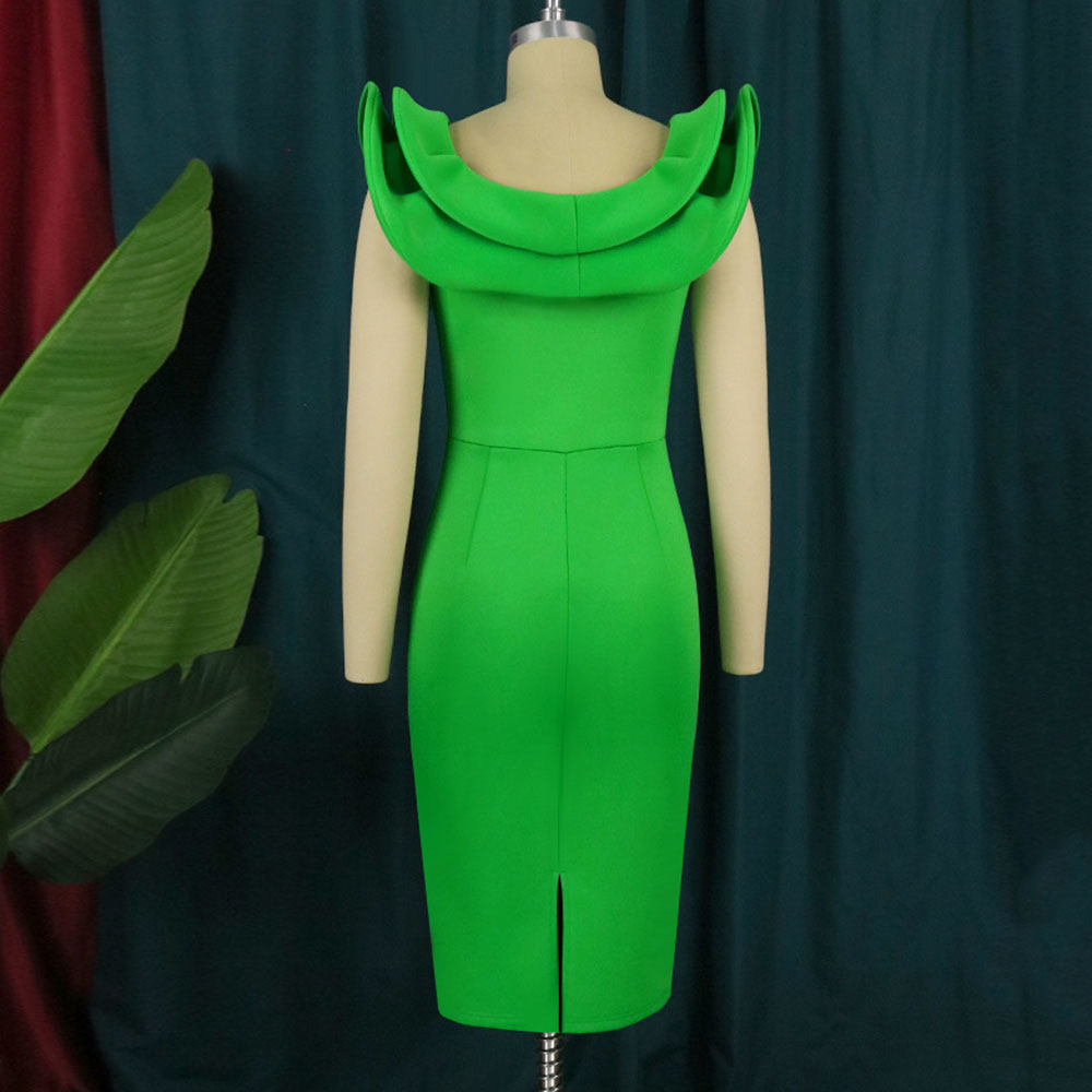 Knee-Length Falbala Cap Sleeve Pullover Women's Dress