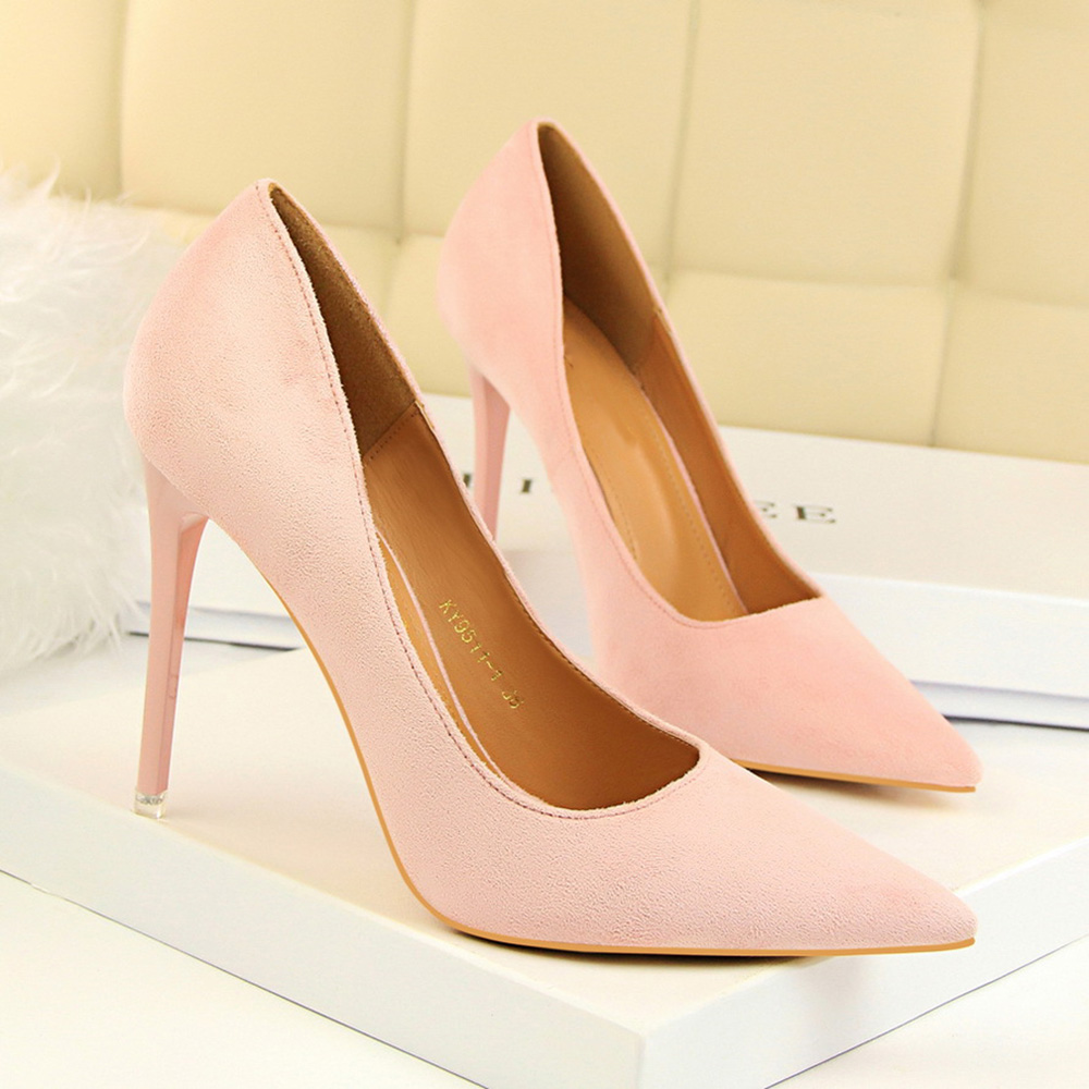 Pointed Toe Stiletto Heel Slip-On Banquet Thin Shoes