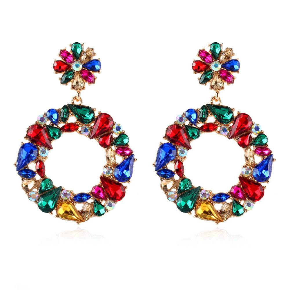 Alloy Diamante Geometric Korean Birthday Earrings