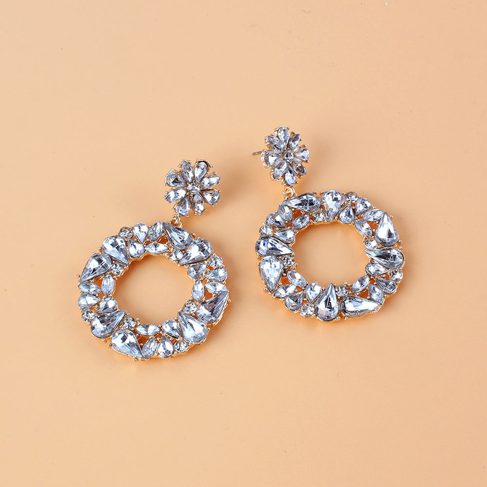 Alloy Diamante Geometric Korean Birthday Earrings