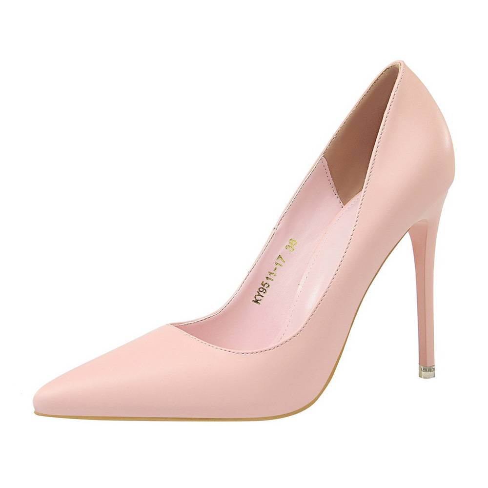 Stiletto Heel Slip-On Pointed Toe Plain Thin Shoes