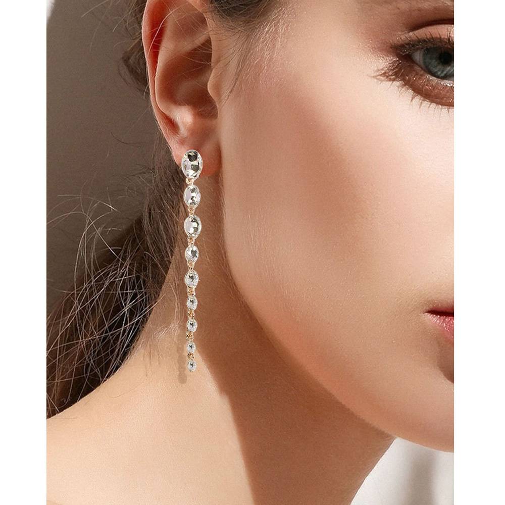 Korean Alloy Geometric Diamante Birthday Earrings