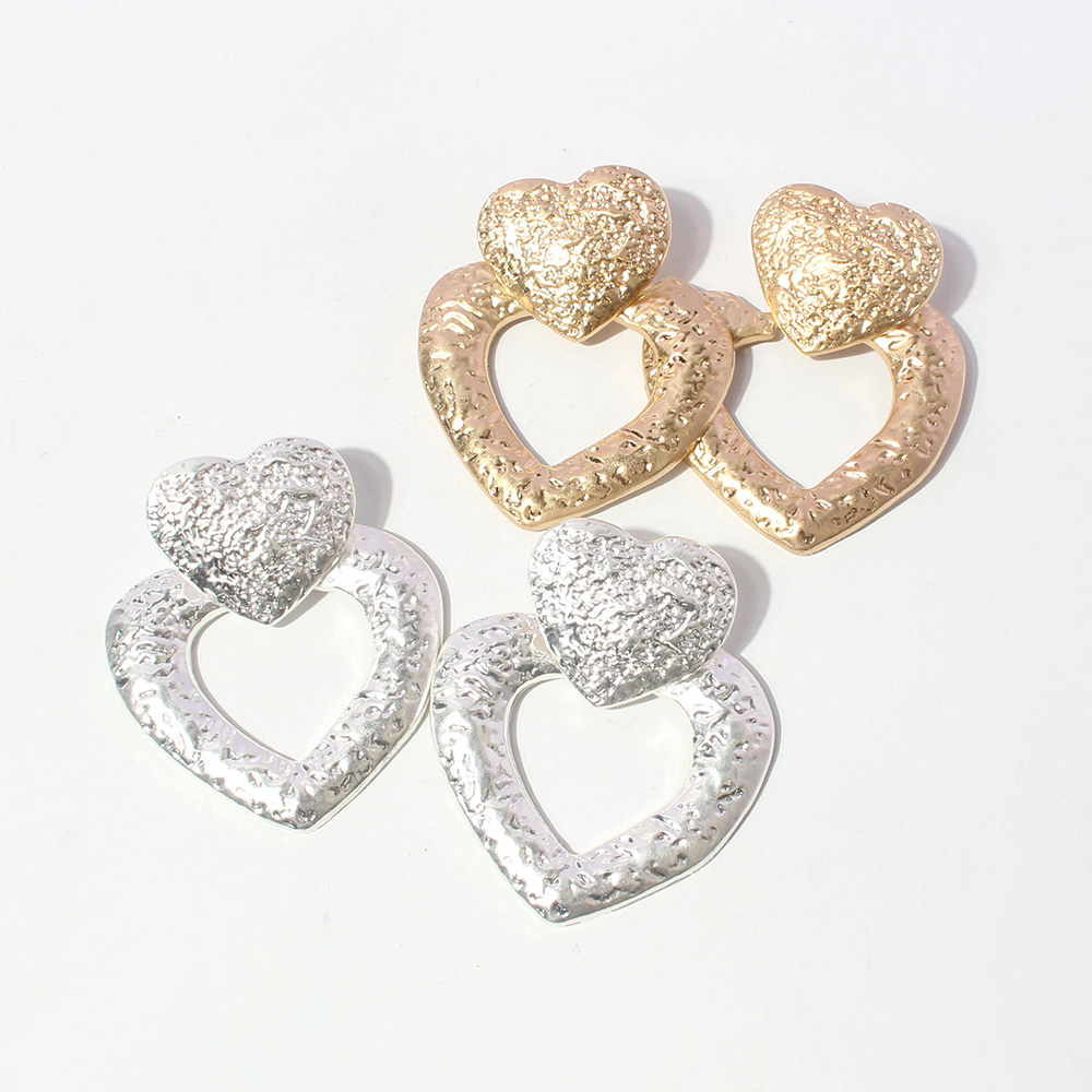 Heart-Shaped Alloy Korean Prom Earrings