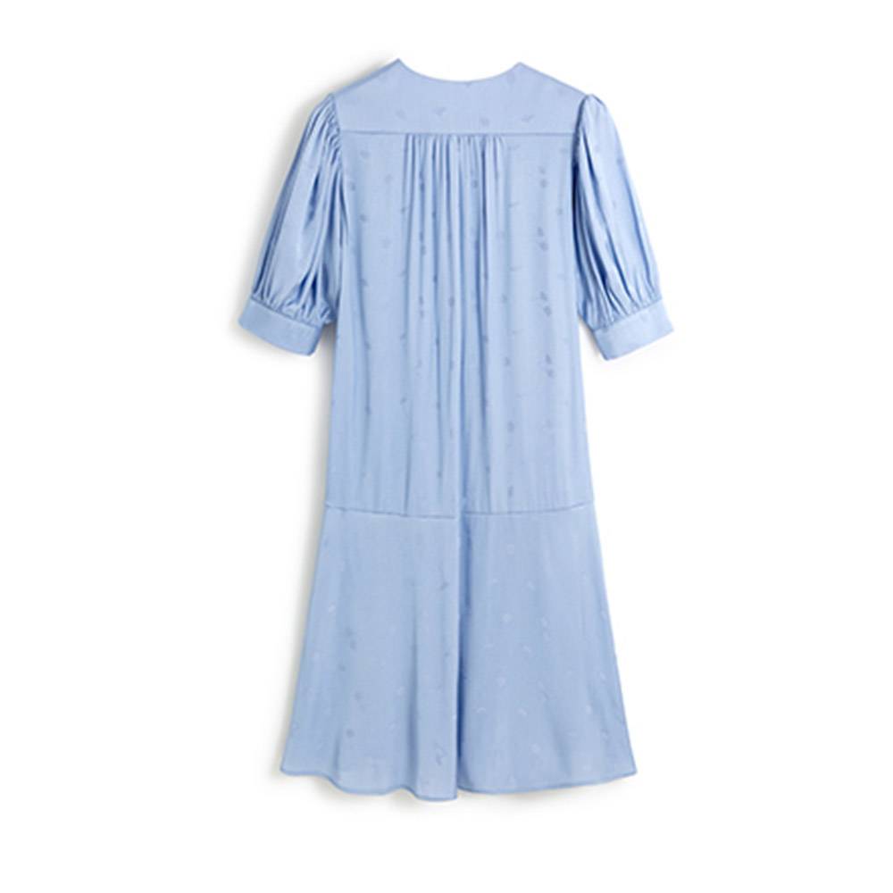 V-Neck Mid-Calf Short Sleeve Button Fashion Women's Dress
